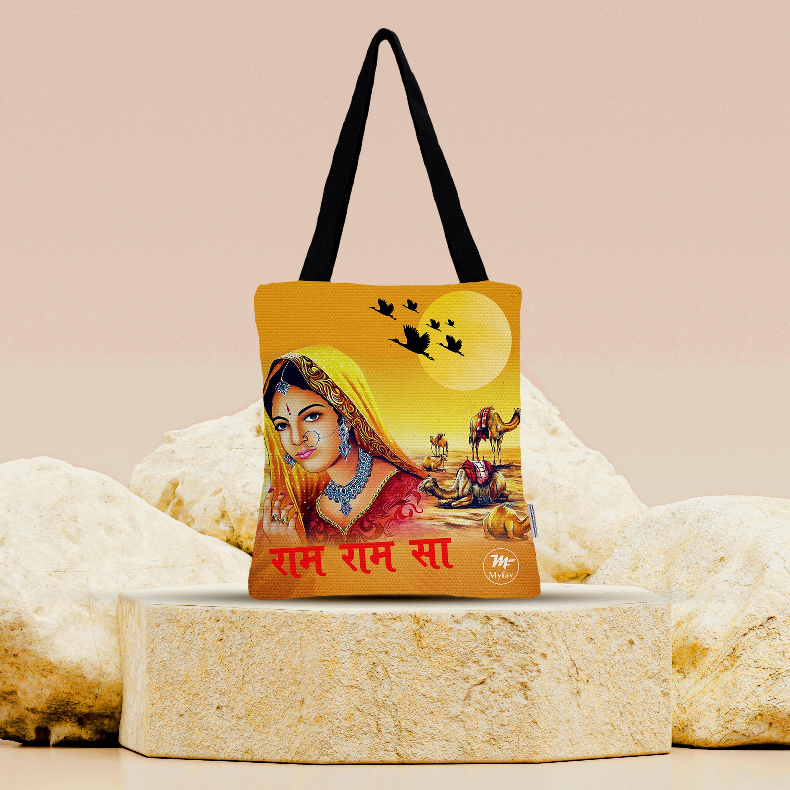 Premium Cotton Canvas Tote Bag - Traditional Printed