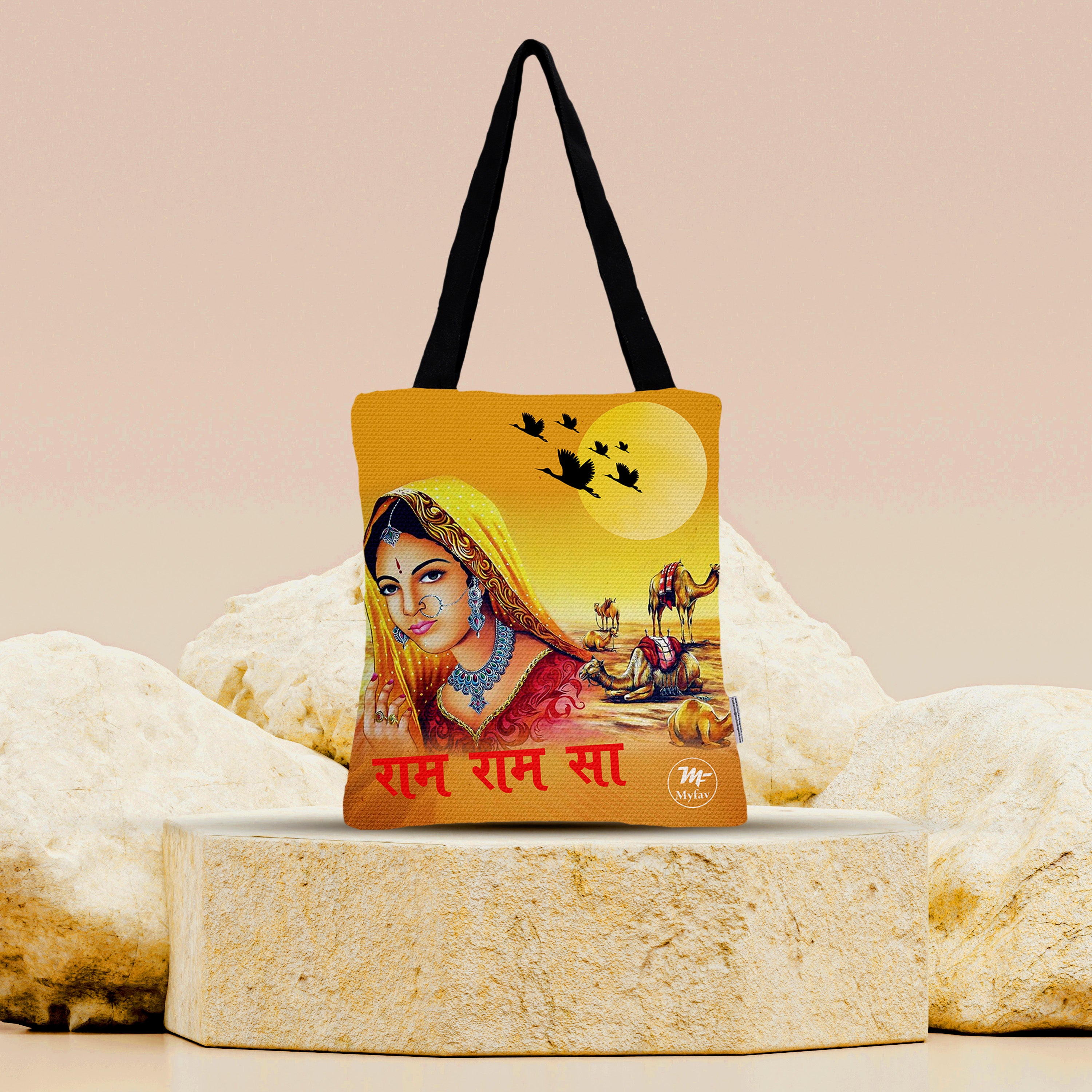 Premium Cotton Canvas Tote Bag - Traditional Printed
