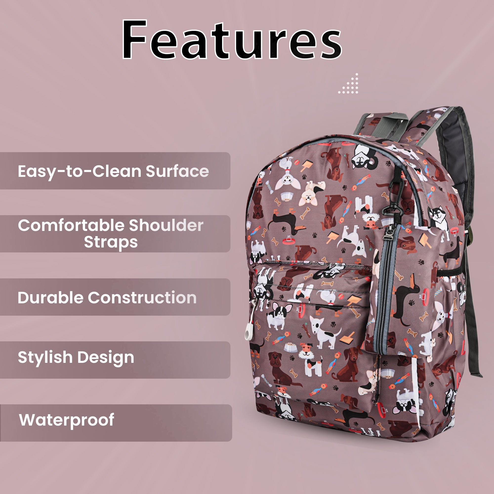 MY FAV 15L Digital Printed 2 Compartment With Pouch | Bottle Pocket | Best Stylish Lightweight Spacious Waterproof Backpack for Children Boys And Girls | Casual/Picnic/Tuition/School Bag