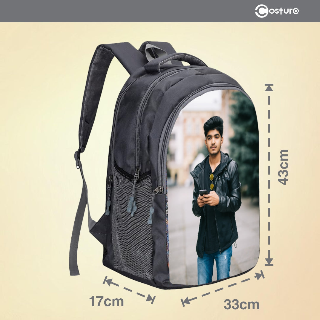 Costura personlised Print Backpack/Laptop Bag for Men Women Boys Girls, Bag For Office, School, College, Casual, Fit Upto 15.6" Laptops, Water Resistant & Lightweight Outdoor Travel Bag-30 Liter