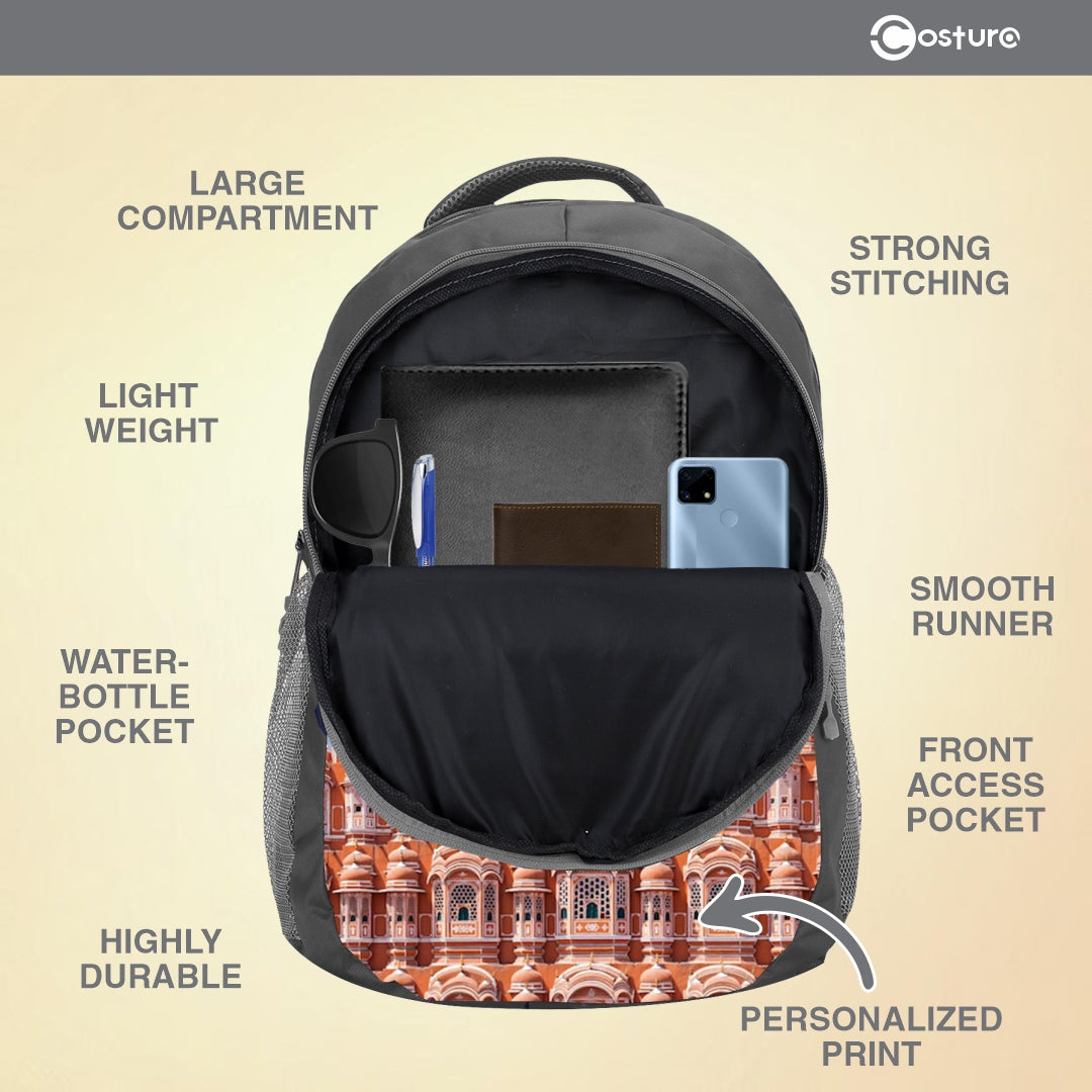 Costura personlised Print Backpack/Laptop Bag for Men Women Boys Girls, Bag For Office, School, College, Casual, Fit Upto 15.6" Laptops, Water Resistant & Lightweight Outdoor Travel Bag-30 Liter