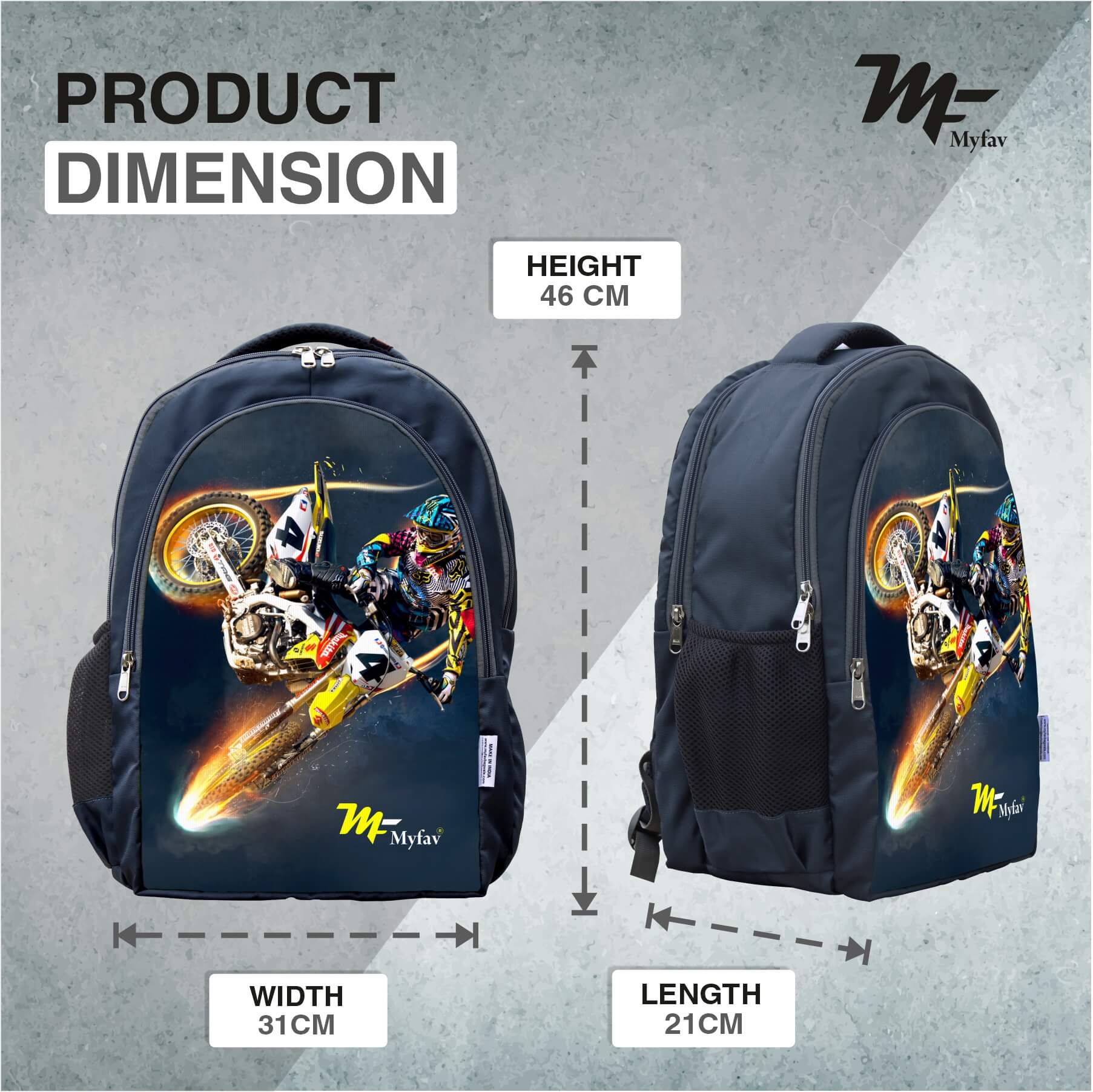 Adventure Backpack - Racing Bike Print