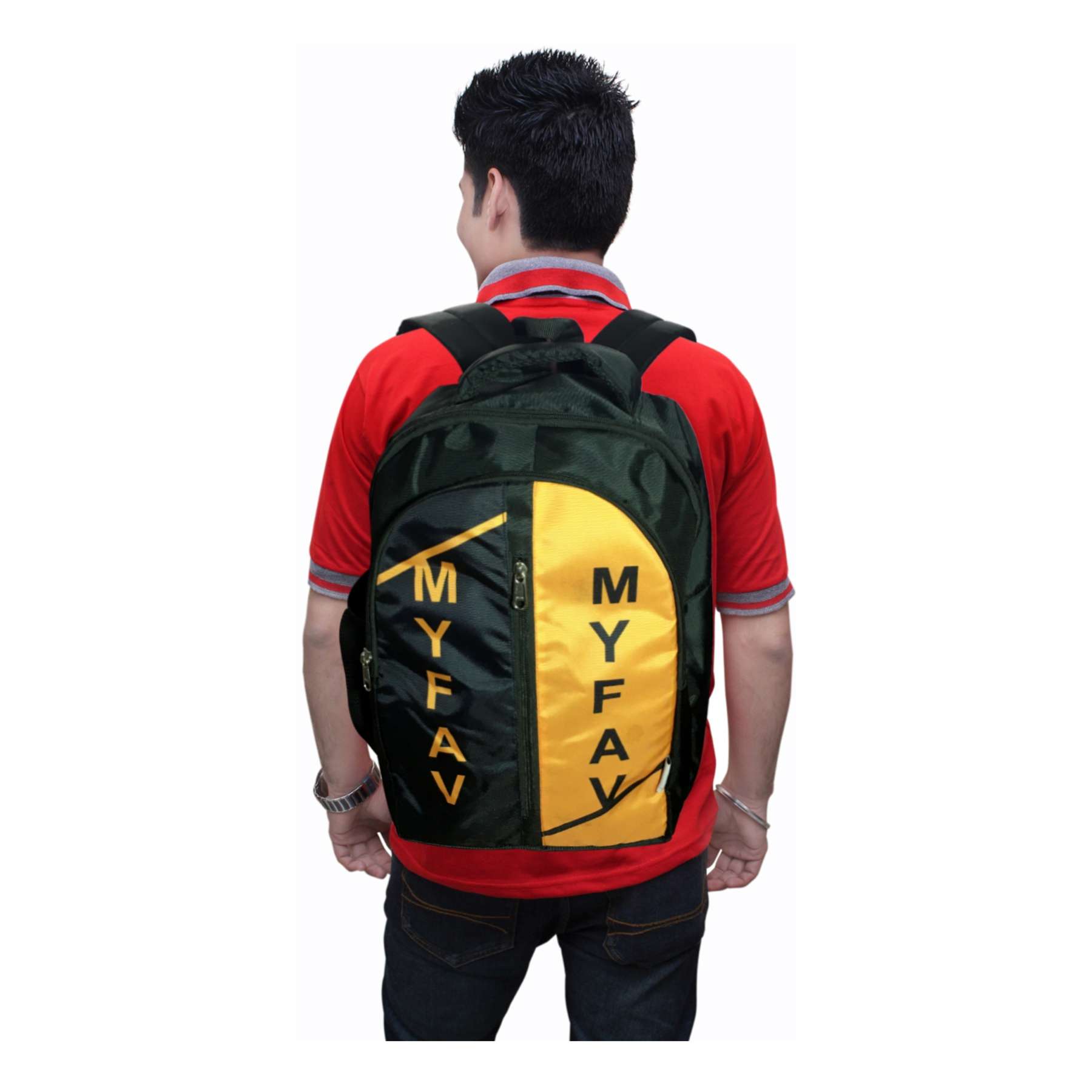 Orange Black Laptop Backpack for Office / School / Travel