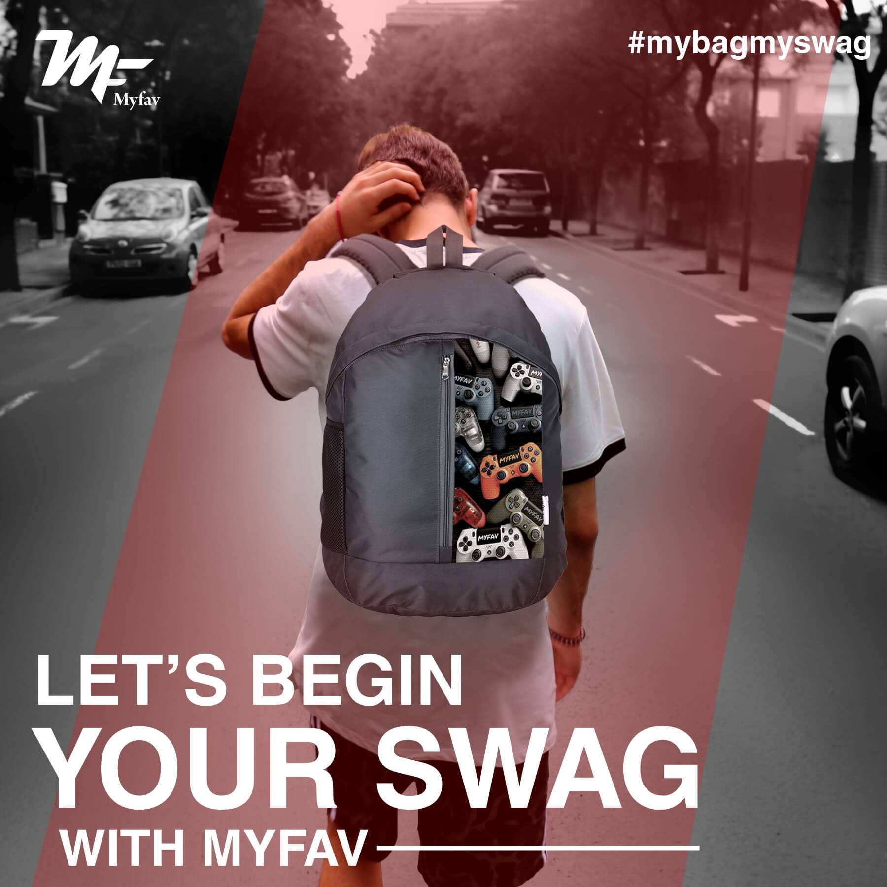 My Fav 21 L Grey Laptop Backpack for Men Women / College Bag for Boys Girls / Office Bag
