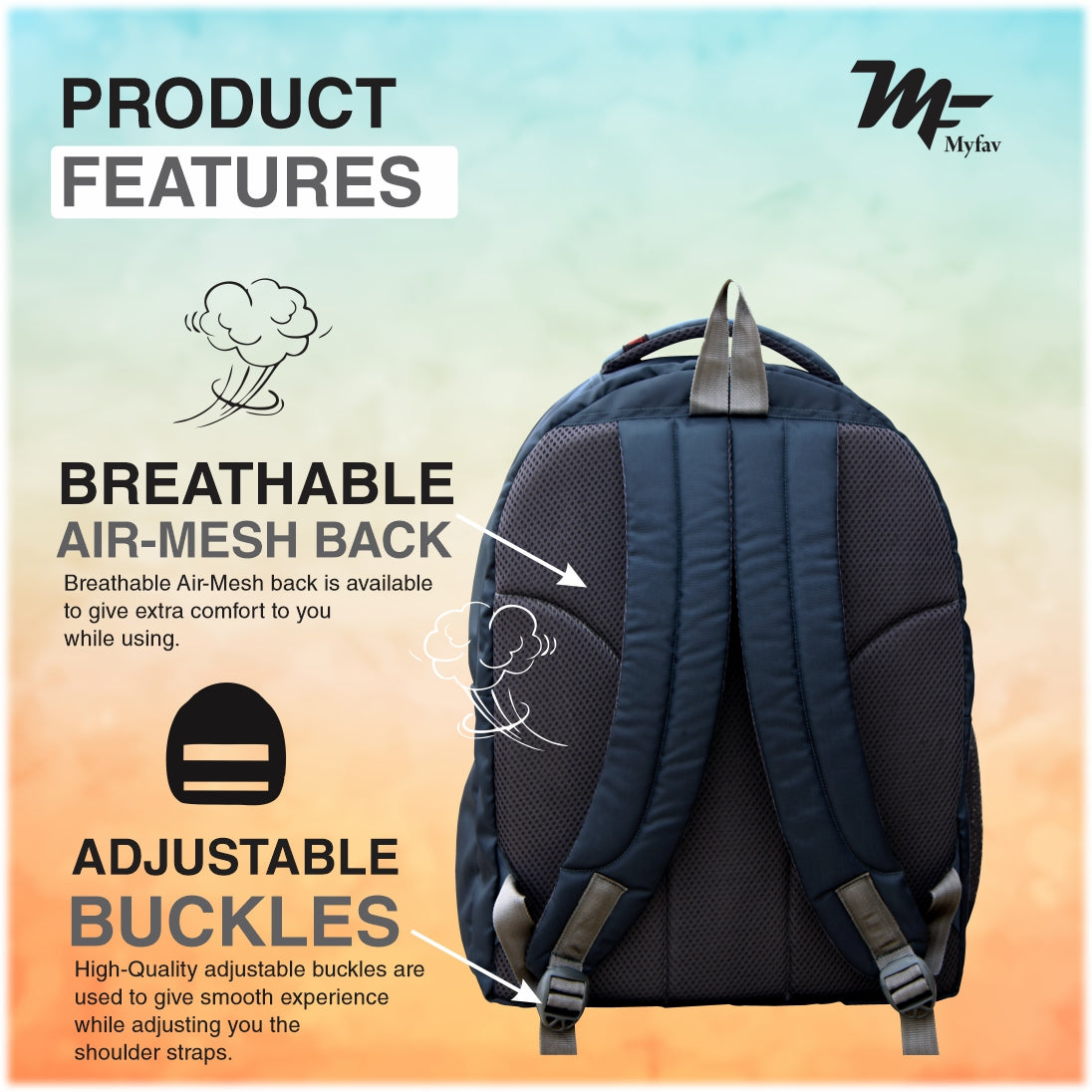 MY FAV School Bag for Kids, Stylish and Trendy Casual Backpack (5 to 14-year-old) Waterproof Shoulder Straps Bag - 6 Month Warranty