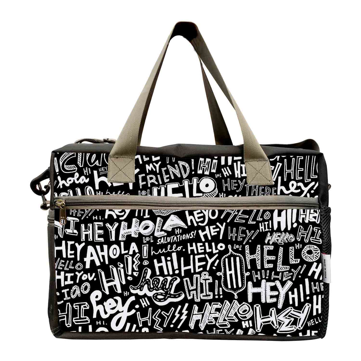 My Fav Hi Hey Hello Print Cabin Size Duffle Travel bag for Men Women
