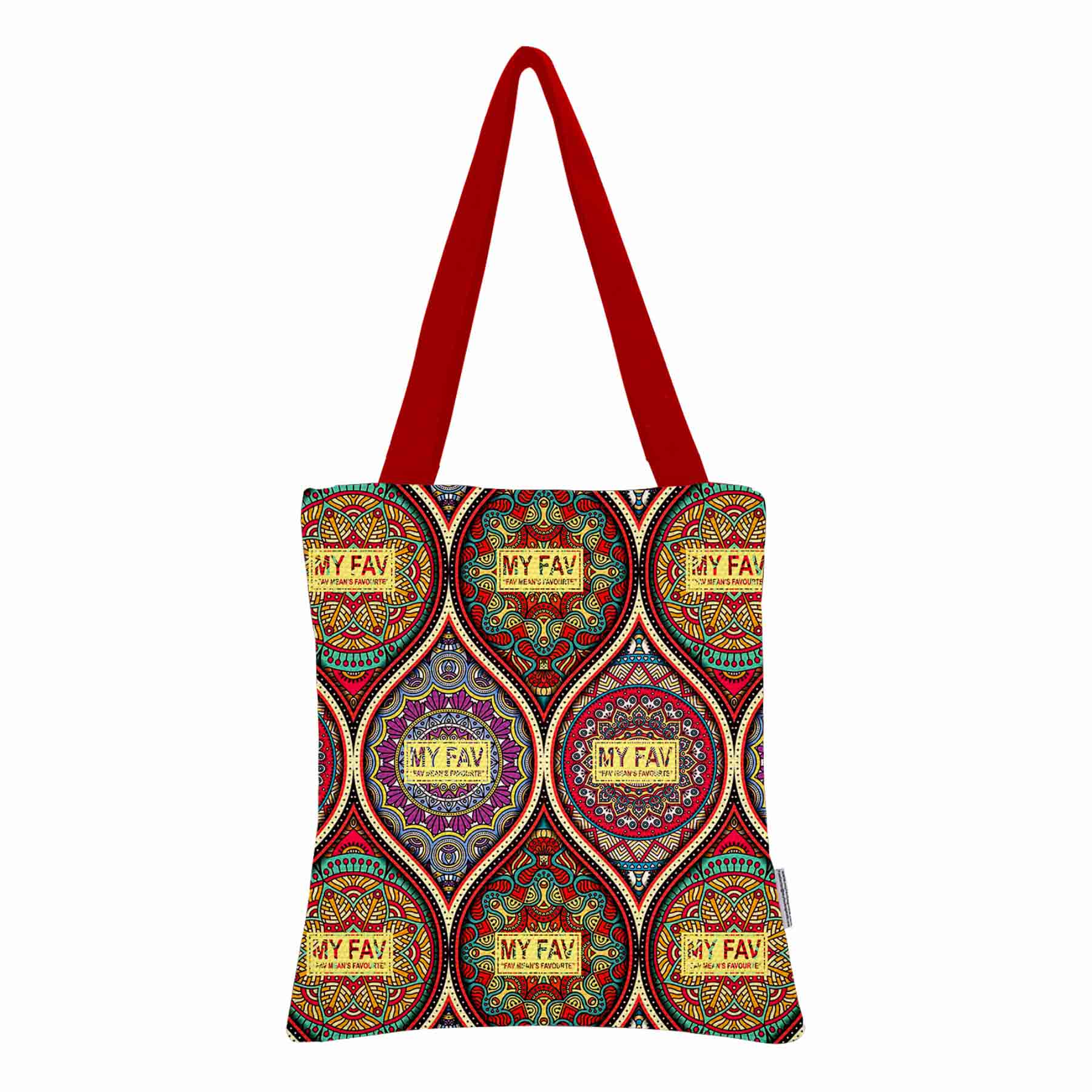 Premium Cotton Canvas Tote Bag - Rangoli Print