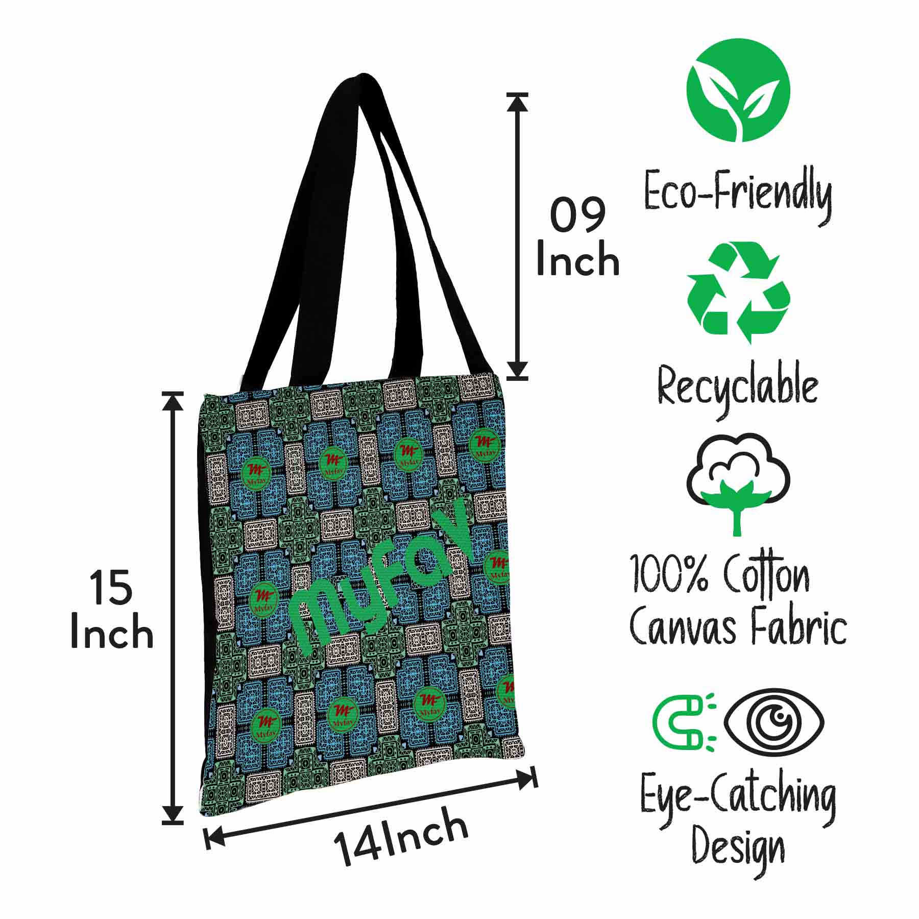 My Fav Digital Printed Cotton Canvas Tote Bag