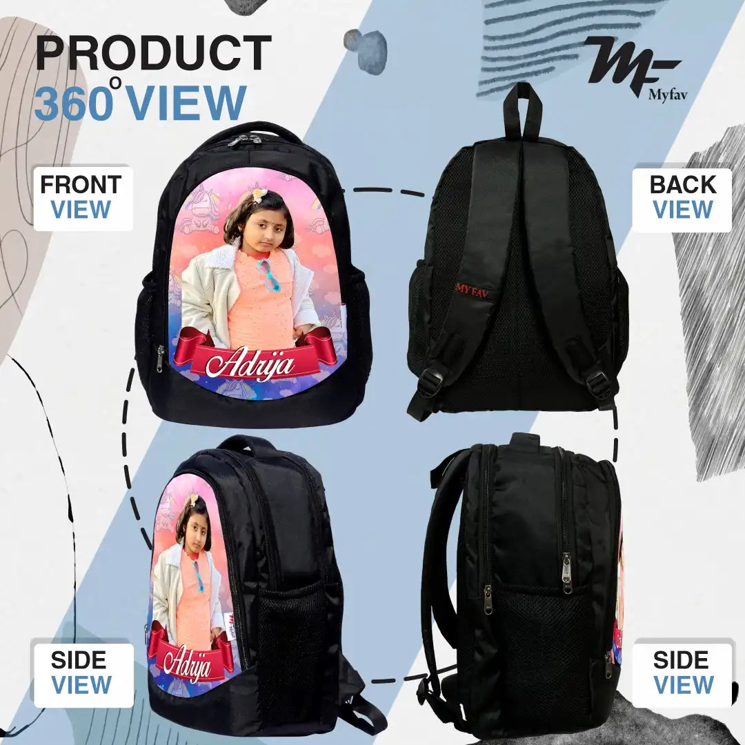 My Fav Personalized/ Customized Laptop Backpack for Men Women / School Bag for Boys & Girls