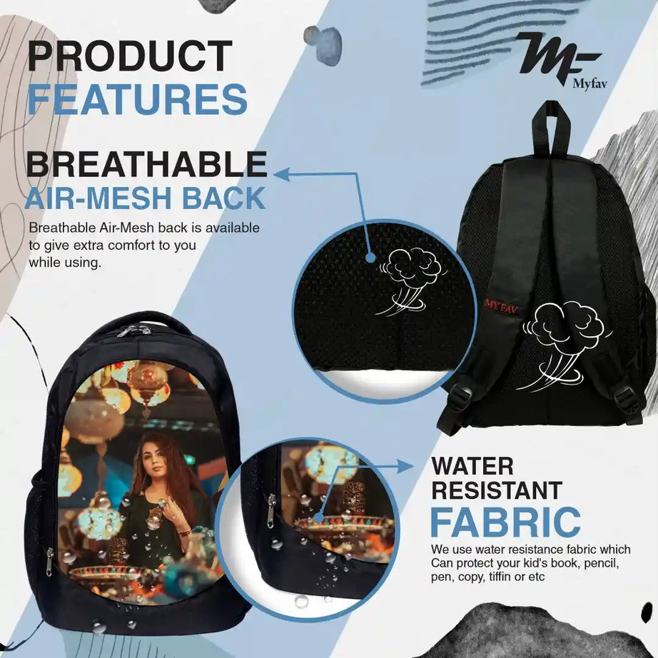 My Fav  Personalized/ Customized Laptop Backpack for Men Women / School Bag for Boys & Girls