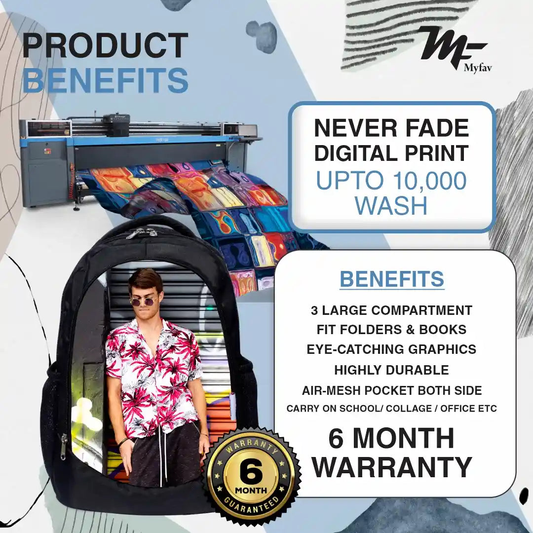 My Fav  Personalized/ Customized Laptop Backpack for Men Women / School Bag for Boys & Girls