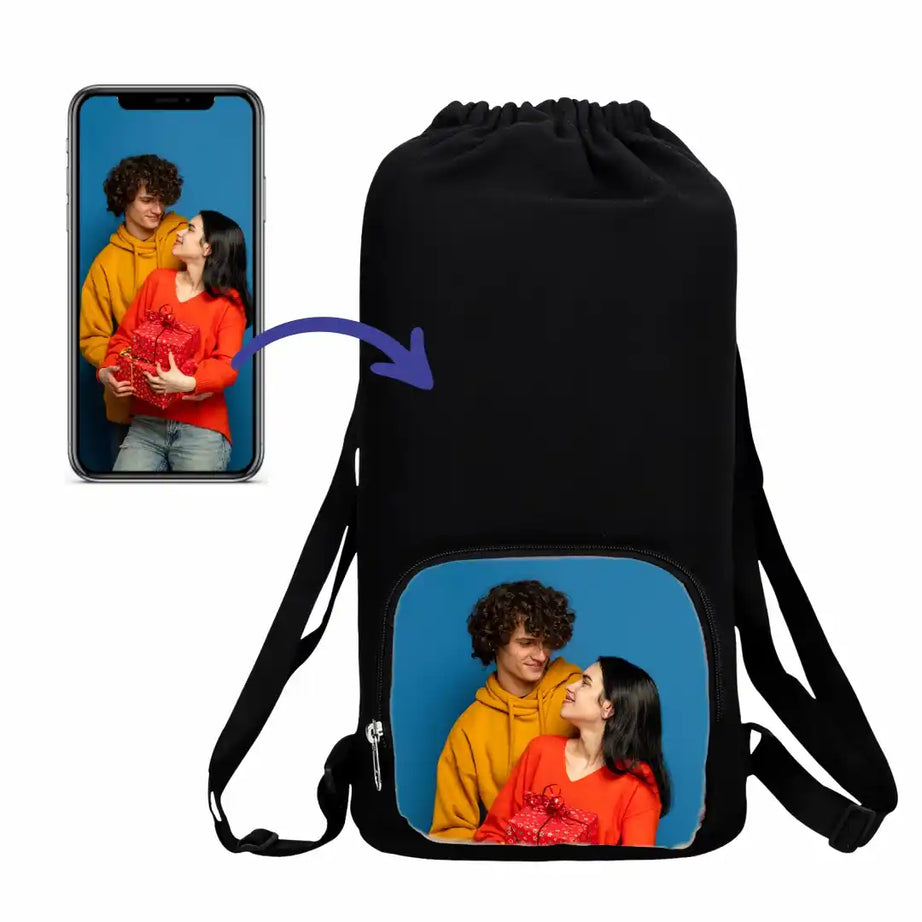 My Fav Personalized/ Customized Print Cotton Canvas Tuition Backpack / Exam Bag For Boys / Girls