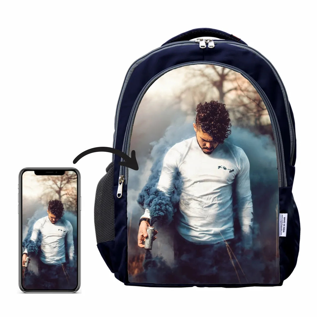 MY FAV Personalized/ Customized Print Laptop Backpack 30 L Laptop Backpack Blue Color