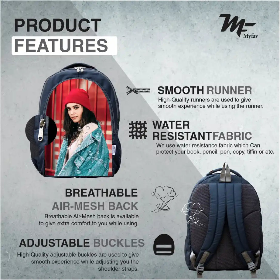 MY FAV Personalized/ Customized Print Laptop Backpack 30 L Laptop Backpack Grey Colour