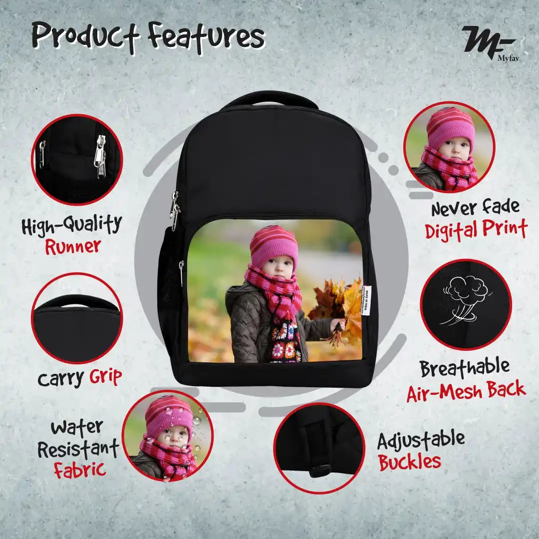 MY FAV Personalized/ Customized Print Kids School Bag For Girls/Boys, School, Casual, Picnic, Nursery-(2 to 10 year Old Kid)