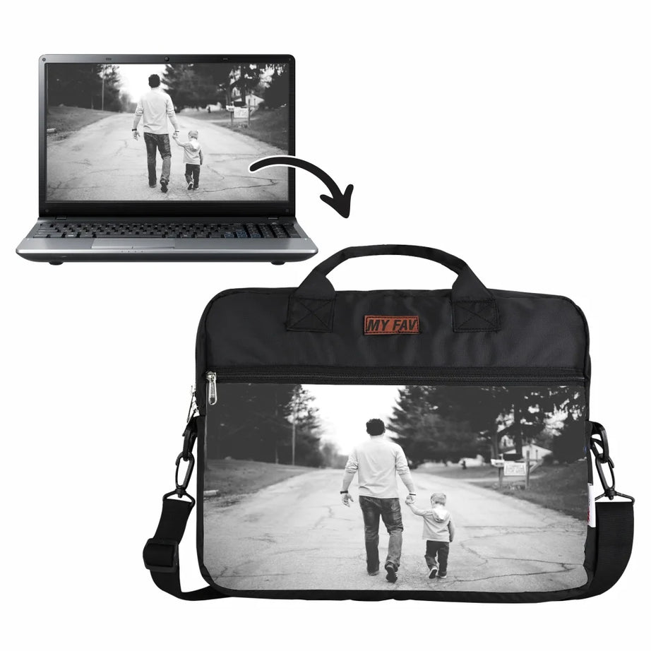 MY FAV Personalized/ Customized Print Office Bag for Men and Women, Water Repellent Highly Durable Business Briefcase Bag for Laptop/Notebook/MacBook/Office/Travel/Business
