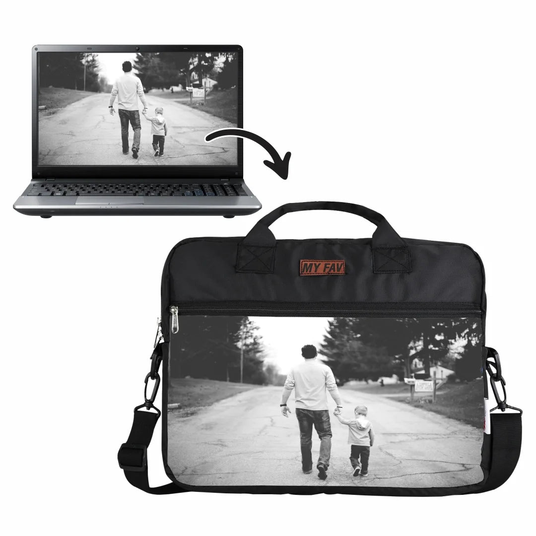 MY FAV Personalized/ Customized Print Office Bag for Men and Women, Water Repellent Highly Durable Business Briefcase Bag for Laptop/Notebook/MacBook/Office/Travel/Business