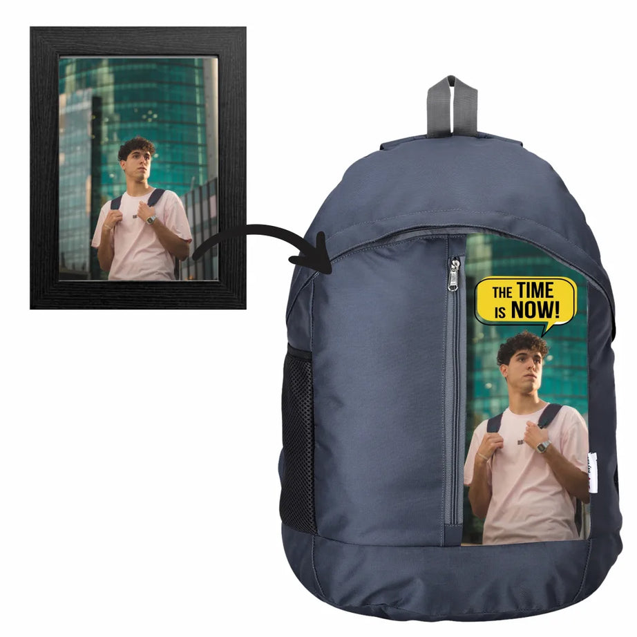 My Fav Personalized/ Customized Print 21 L Grey Colour Laptop Backpack for Men Women / College Bag for Boys Girls / Office Bag