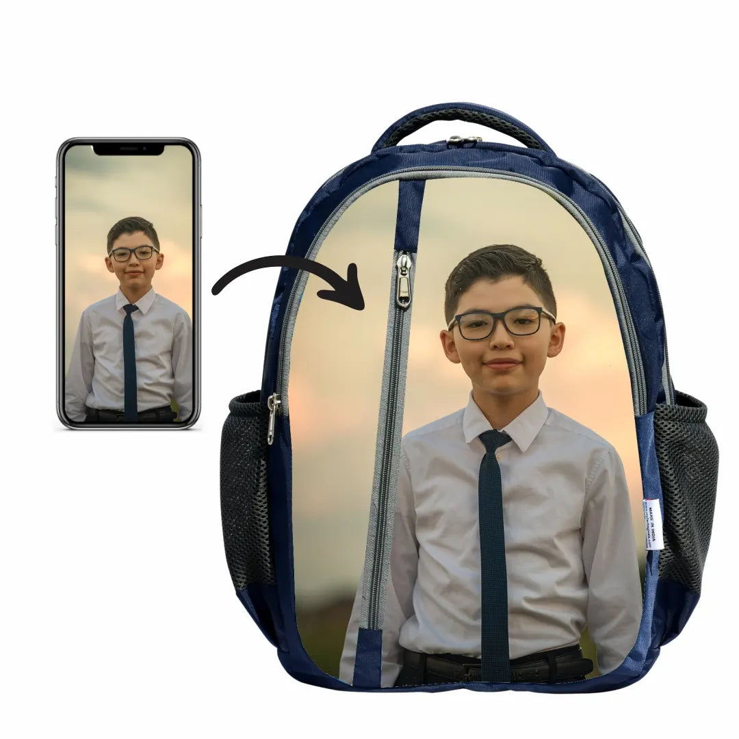 My Fav Personalized/ Customized Print Blue Colour Laptop Backpack For Men Women / School Bag For Boys Girls
