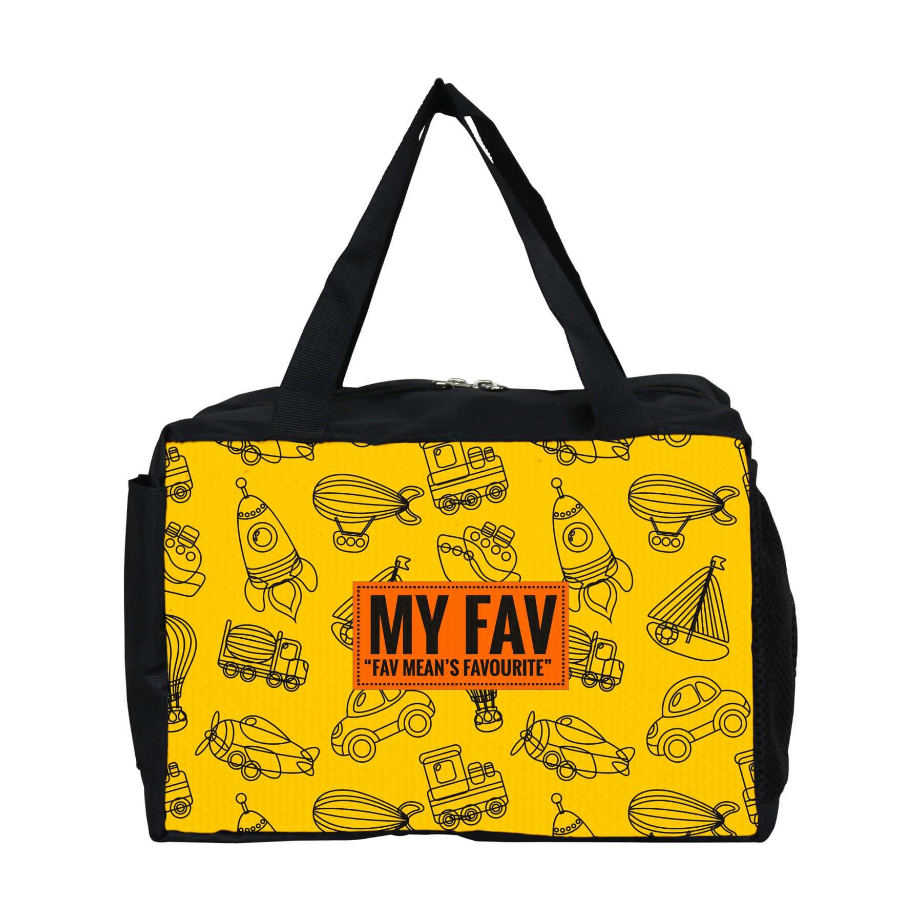 My Fav vehicle Printed Diaper Bag