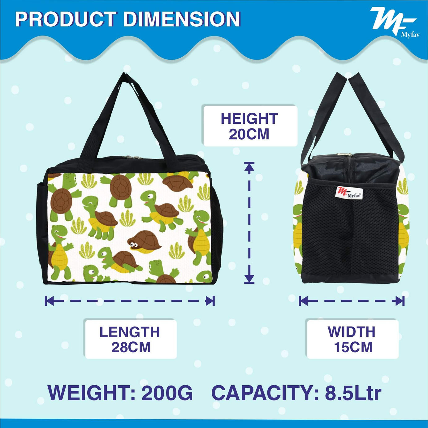 My Fav Turtle Printed Diaper Bag