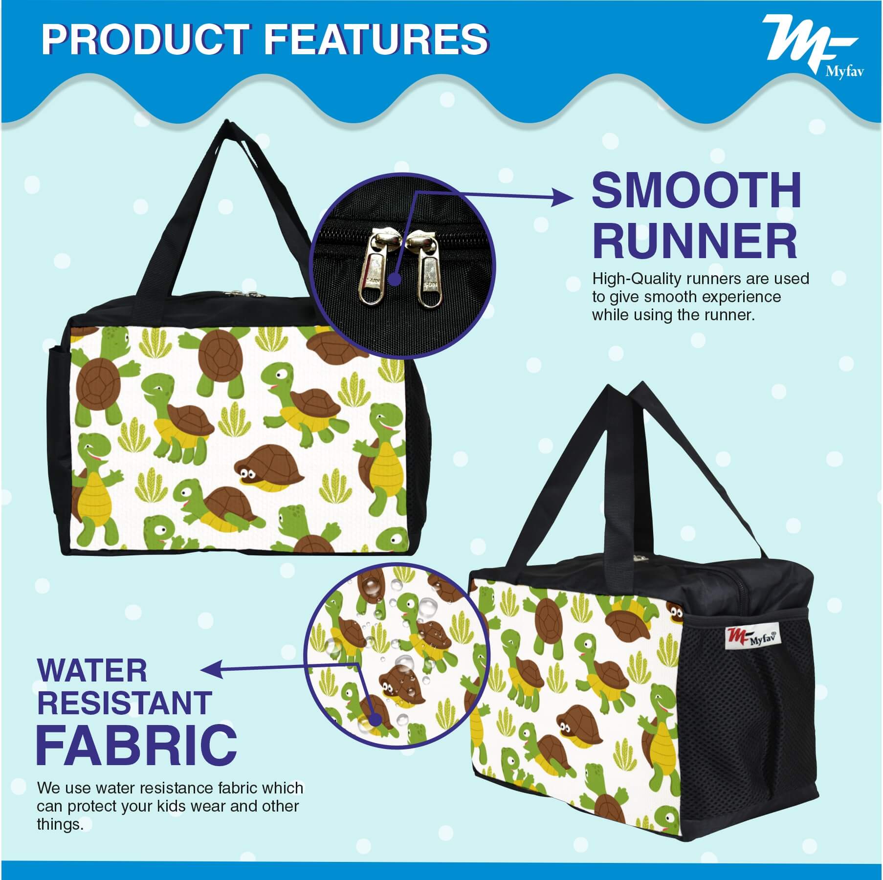 My Fav Turtle Printed Diaper Bag