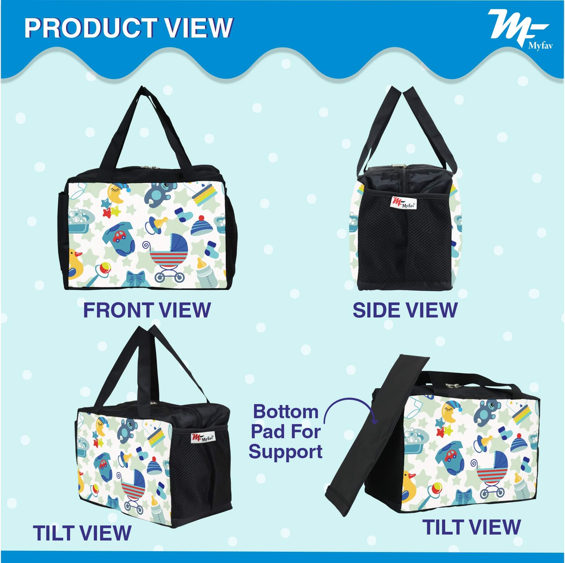My Fav Cartoon Printed Diaper Bag