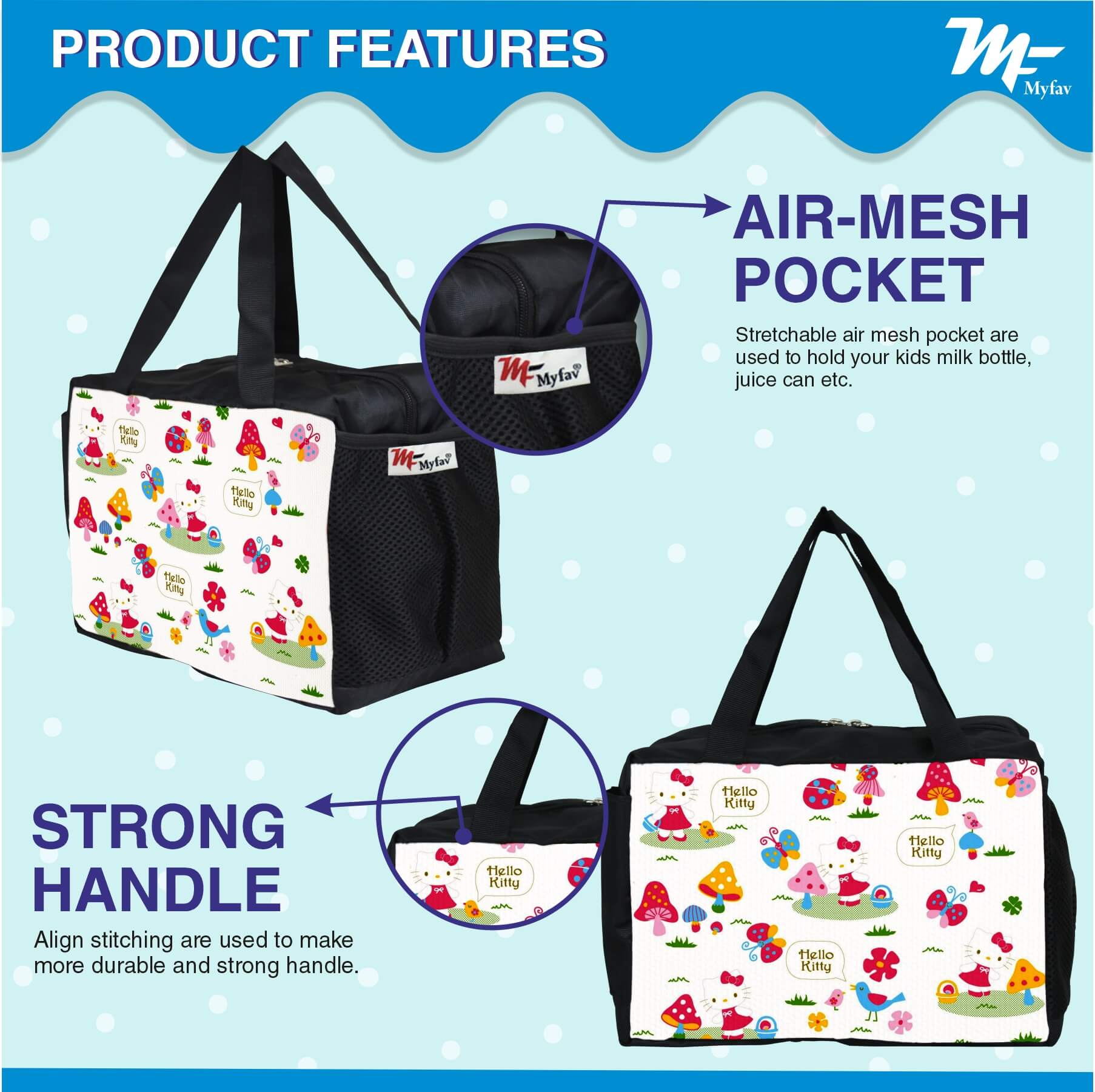 MY FAV Hello Kitty Printed Baby Diaper Bag Diaper Bag