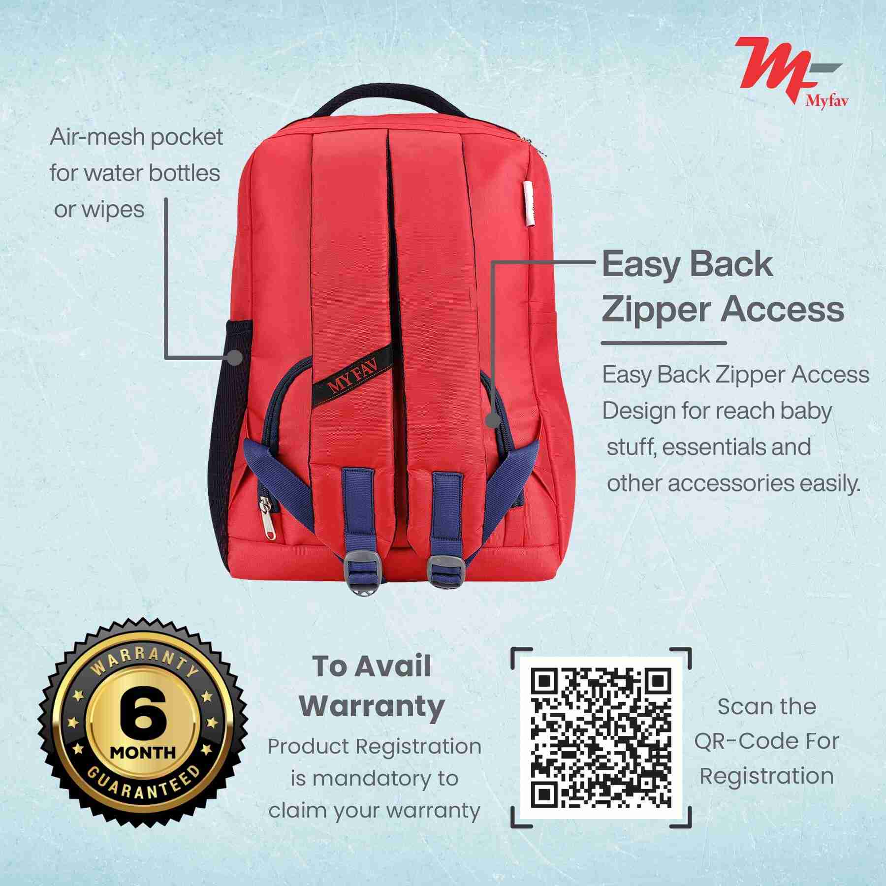MY FAV Stylish Multipurpose Diaper Bag Waterproof Travel Backpack for Moms with Newborns - Ideal for Baby Essentials, Fashionable and Functional