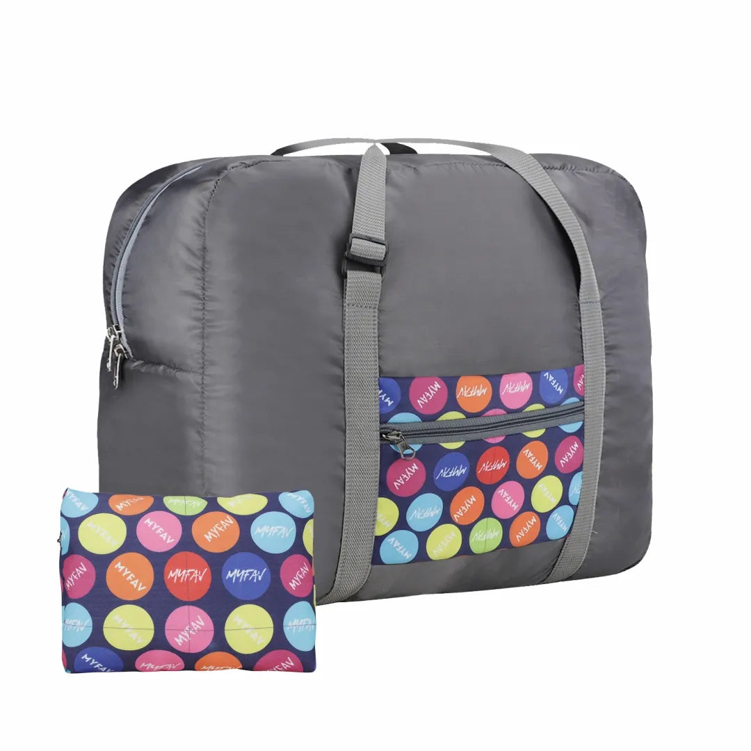 MY FAV Printed Foldable Travel Bag with Adjustable Buckels & Smooth Zipper Lightweight Waterproof Carry on Luggage Duffel Bags for Travelling Sports (6 Month Warranty)