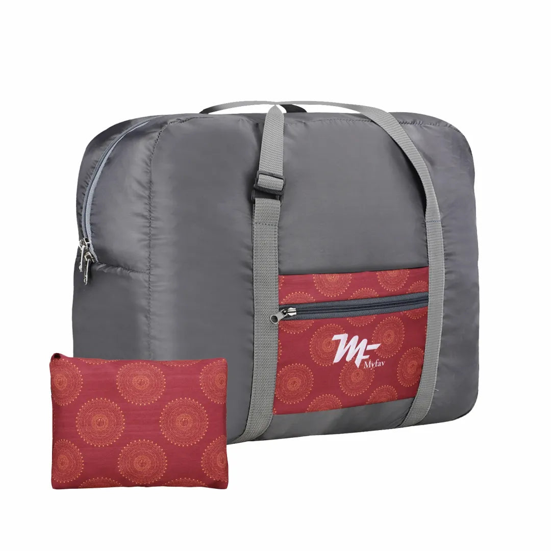 MY FAV Printed Foldable Travel Bag with Adjustable Buckels & Smooth Zipper Lightweight Waterproof Carry on Luggage Duffel Bags for Travelling Sports (6 Month Warranty)