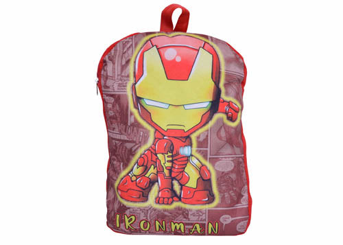 My Fav Digital Print Soft Velvet Fabric Kids Playschool Bag - Red Picknick Bag