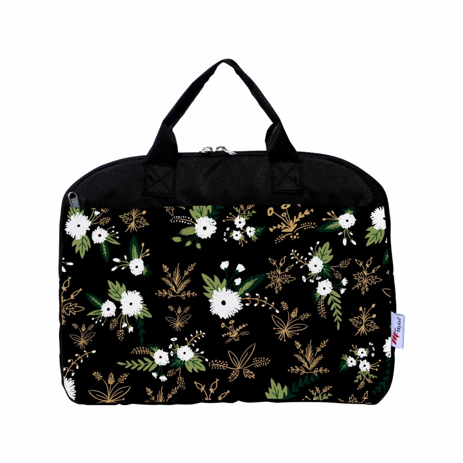 My Fav Floral Print Office Laptop Bag Briefcase 15.6 Inch for Women and Men