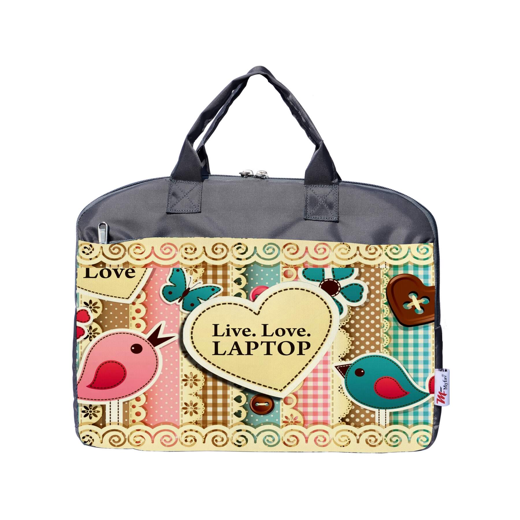 My Fav Live Love Laptop Print Office Laptop Bag Briefcase 15.6 Inch for Women and Men