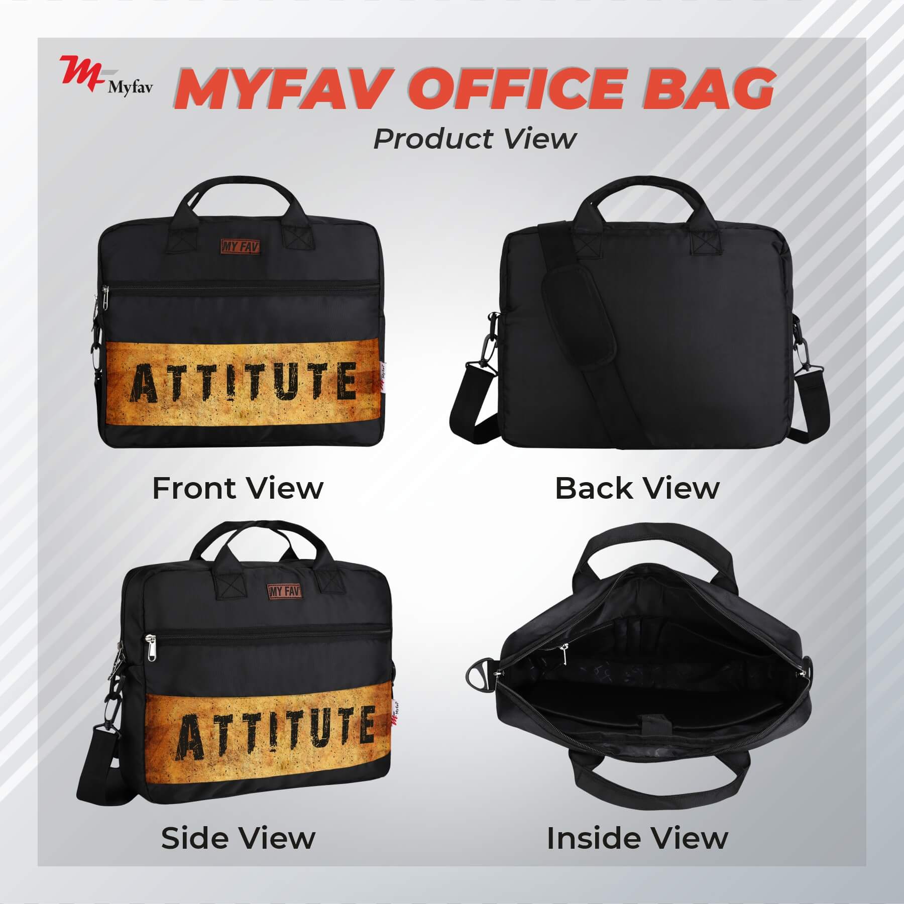 MY FAV Office Bag for Men and Women, Water Repellent Highly Durable Business Briefcase Bag for Laptop/Notebook/MacBook/Office/Travel/Business - Design 7