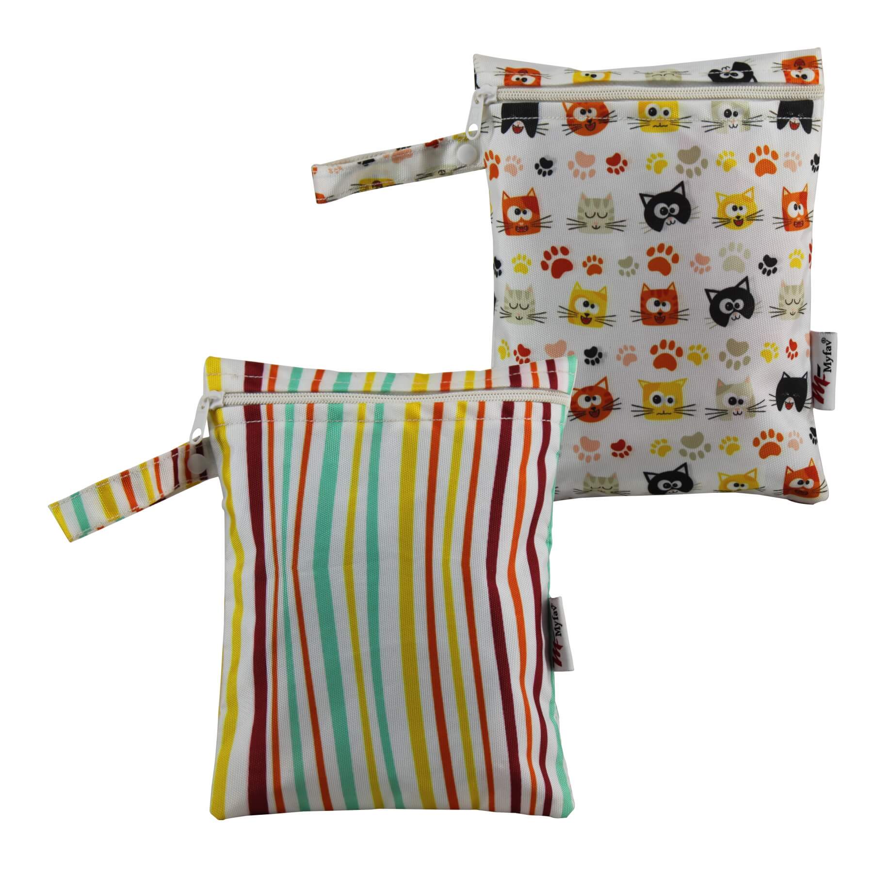 My Fav Spiral Print Multiutility Wet Dry Pouch/Diaper Bag/Travel Pouch/Travel Kit - Pack of 2