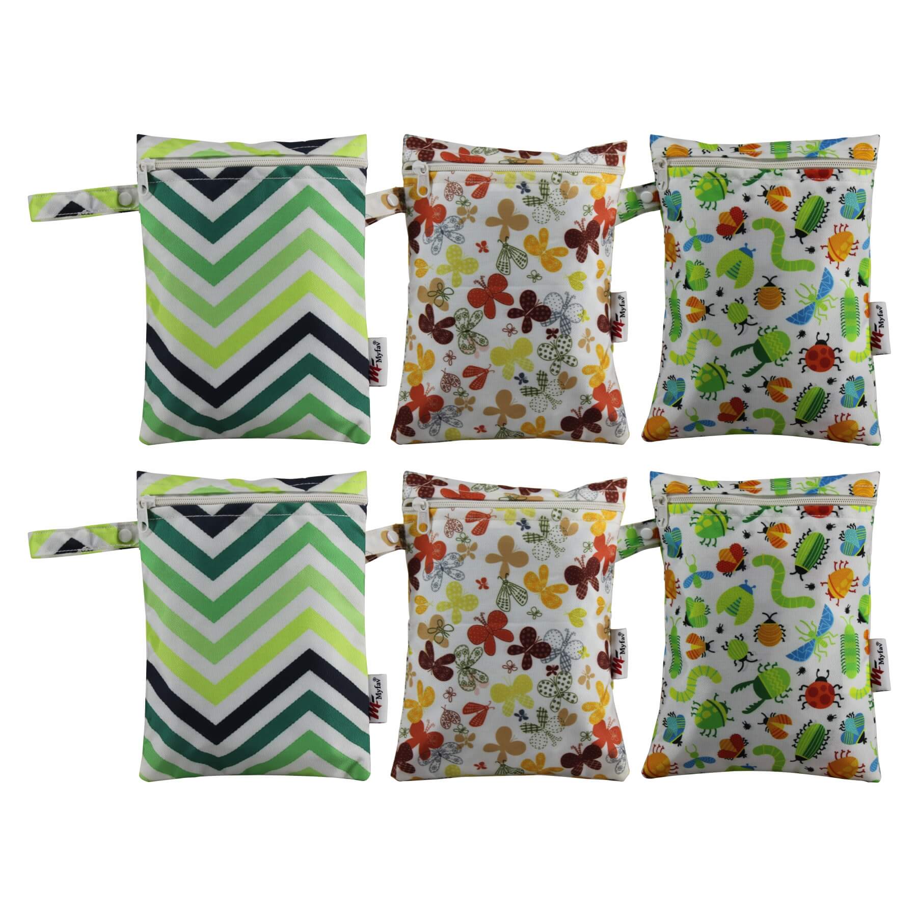 My Fav Multicolor Multiutility Wet Dry Pouch/Diaper Bag/Travel Pouch/Travel Kit - Pack of 6
