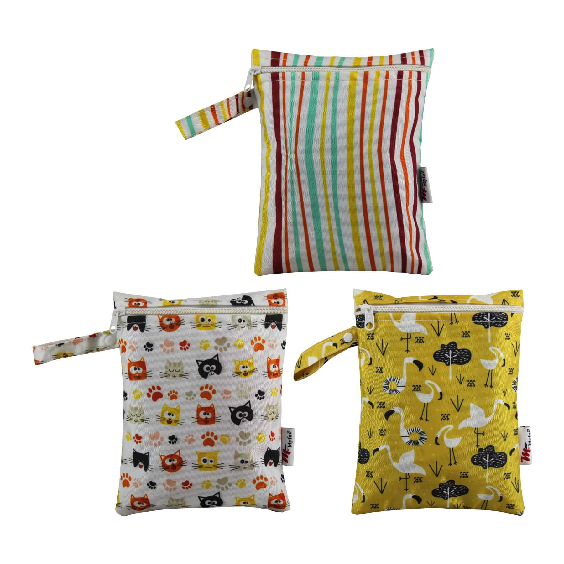 My Fav Digital Printed Multiutility Wet Dry Pouch/Diaper Bag/Travel Pouch/Travel Kit - Pack of 3