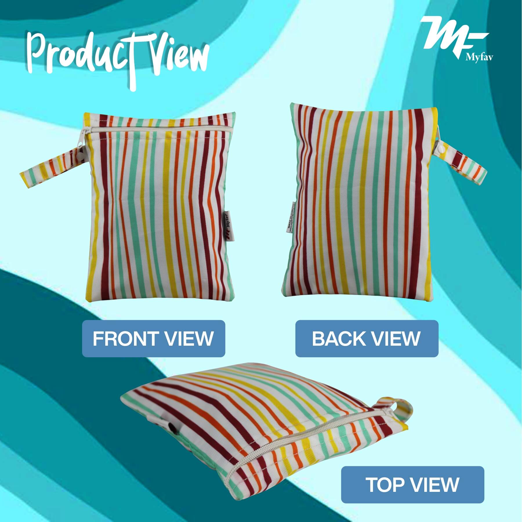 My Fav Spiral Print Multiutility Wet Dry Pouch/Diaper Bag/Travel Pouch/Travel Kit - Pack of 2
