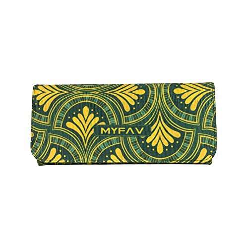 MY FAV Cotton Wallet I Unique Print with 2 Zip Pocket, Multiple Card Slot Faux Leather Women Wallet (Clutch)