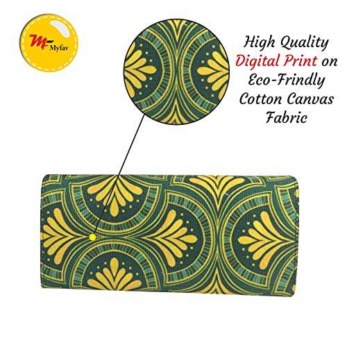 MY FAV Cotton Wallet I Unique Print with 2 Zip Pocket, Multiple Card Slot Faux Leather Women Wallet (Clutch)