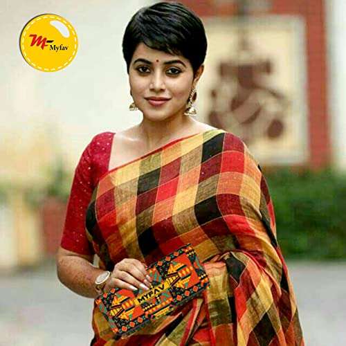 MY FAV Cotton Wallet I Jaipuri Print with 2 Zip Pocket, Multiple Card Slot Faux Leather Women Wallet (Clutch)