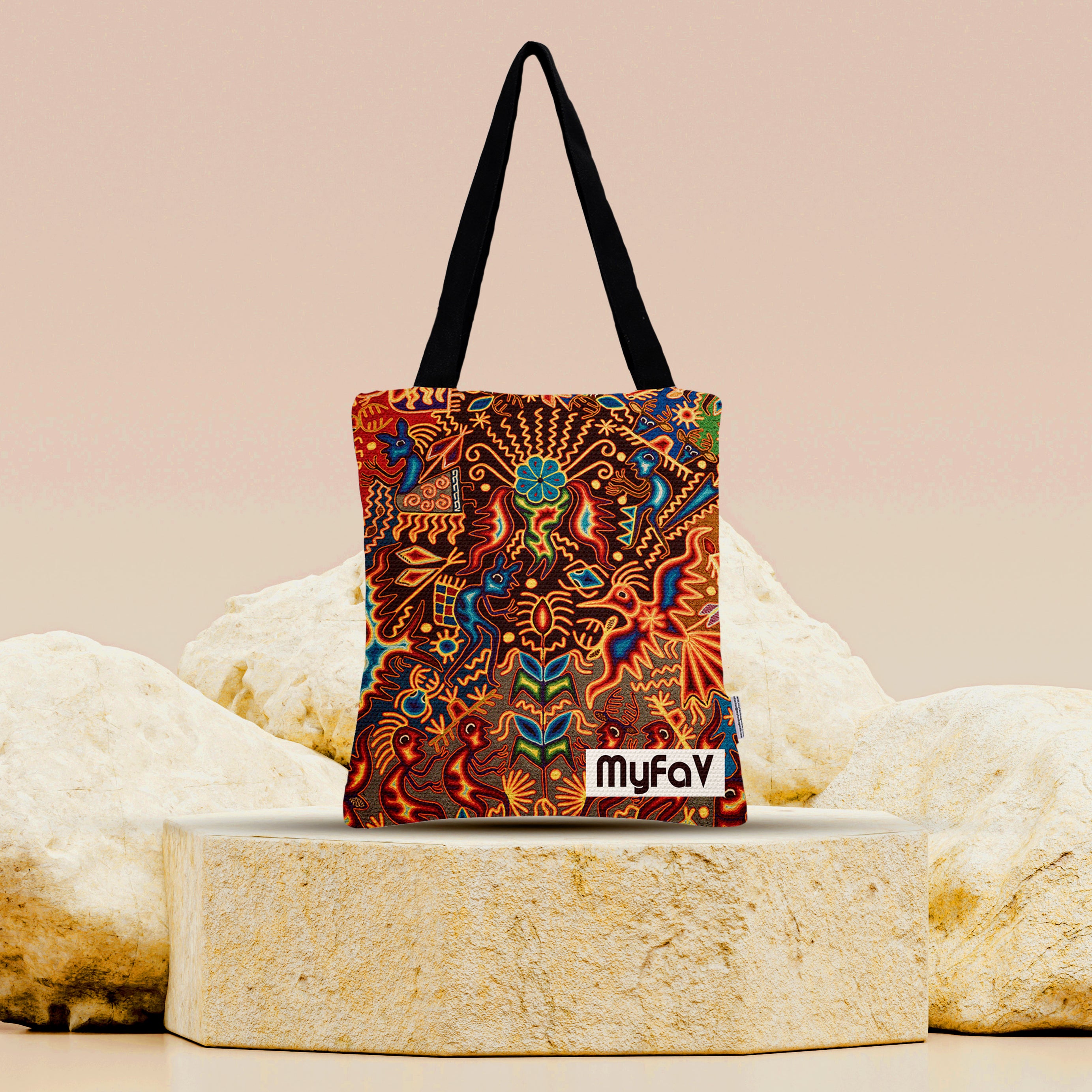 Premium Cotton Canvas Tote Bag - Artistic Print