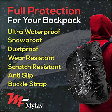 My Fav Raincover Waterproof Backpack Rain Cover with Pouch Luggage Cover