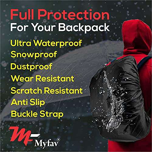 My Fav Raincover Waterproof Backpack Rain Cover with Pouch Luggage Cover