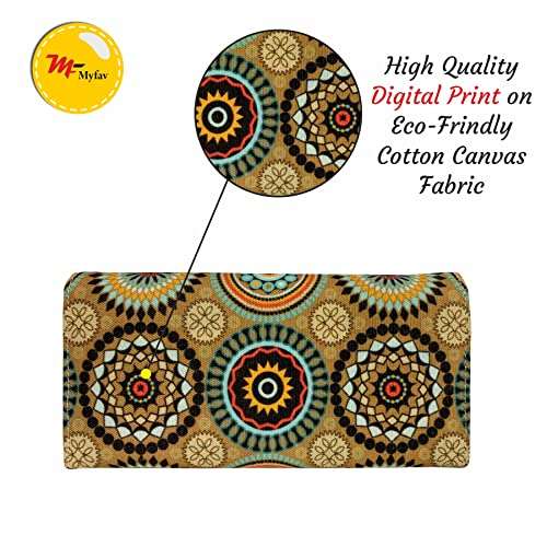 MY FAV Cotton Wallet I Rangoli Print with 2 Zip Pocket, Multiple Card Slot Faux Leather Women Wallet (Clutch)