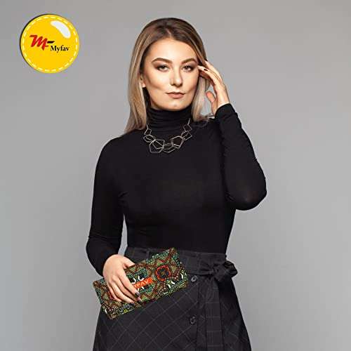 MY FAV Cotton Wallet I Digital Print with 2 Zip Pocket, Multiple Card Slot Faux Leather Women Wallet (Clutch)