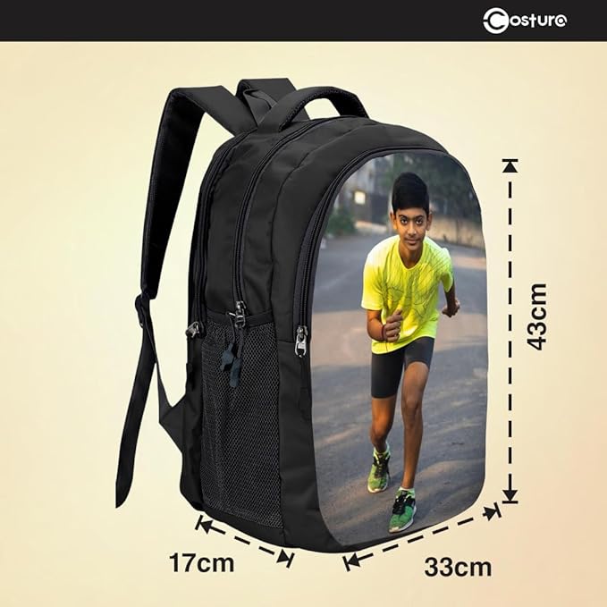 MY FAV Personalised Bag Backpack, Printed Customized Bag for Corporate Festival Gift, School, College, Sports, Men, Women Durable Outdoor Travel Lightweight Bag- BLACK