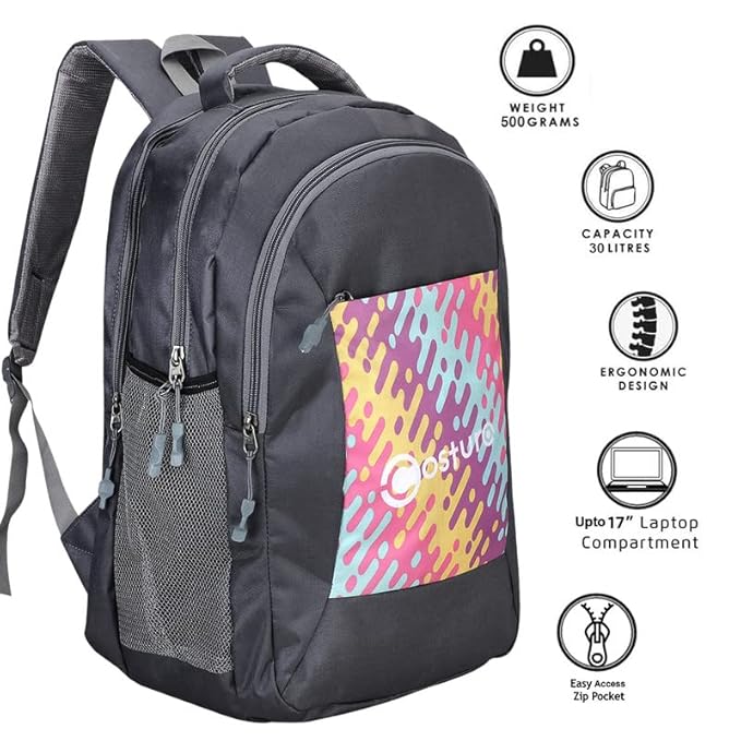 Costura Printed Backpack/Laptop Bag for Men Women Boys Girls, Bag For Office, School, College, Casual, Fit Upto 15.6" Laptops, Water Resistant & Lightweight Outdoor Travel Bag-30 Liter-1