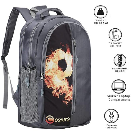 Costura Printed Backpack/Laptop Bag for Men Women Boys Girls, Bag For Office, School, College, Casual, Fit Upto 15.6" Laptops, Water Resistant & Lightweight Outdoor Travel Bag-30 Liter-2